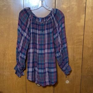 CHAPS - WOMAN’S PLAID DRESS TOP (1X)